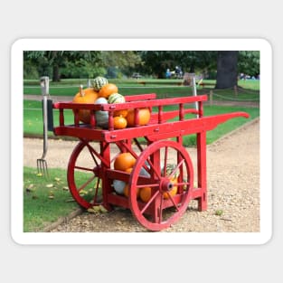 Cart of Pumpkins Sticker